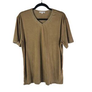 Cotton Citizen Mens Classic V Neck T Shirt Short Sleeve Supima Brown L NWOT